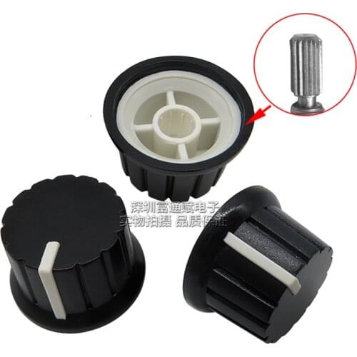 10pcs Potentiometer encoder band switch plastic knob 24MM * 15MM flower shaft inner hole 6mm