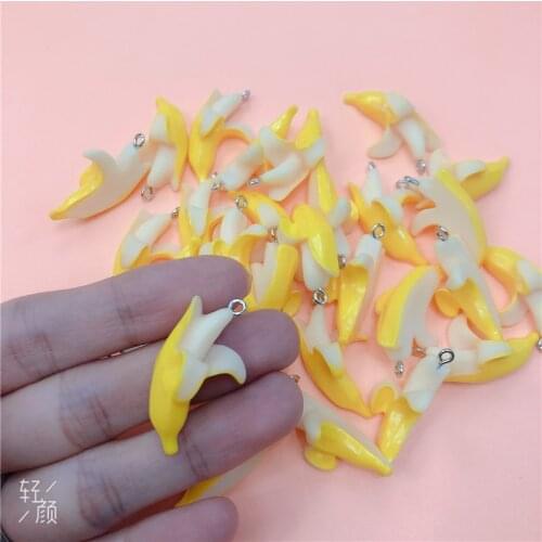 10pcs/pack Resin Banana Fruit Earring Charms In Jewelry Making