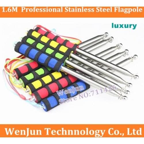 10PCS High Quality 1.6 meters luxury professional high-grade stainless steel flagpole 1.6m guide flagpole/extension-tpye pole