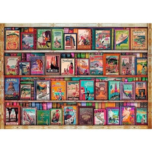 1000pcs Wooden Puzzle Jigsaws Kids Toy Cartoon Map Wood Jigsaw Puzzles Child Early Educational Learning Toys 35x25cm