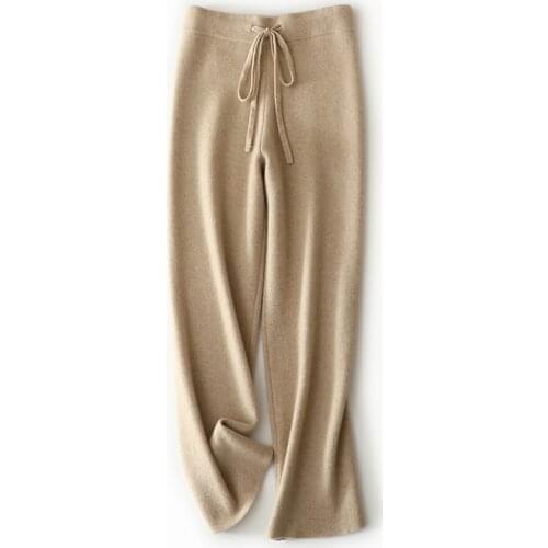 2021 europe fashion 100% cashmere sweatpants for women