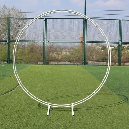 2021 New Iron double rod wedding arch outdoor marriage birthday party round arch decoration background shelf decoration frame