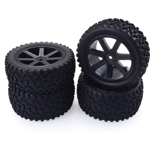 4PCS 1/10 RC Car Rubber Tyres Plastic Wheels for Redcat HSP HPI Hobbyking Traxxas Losi VRX LRP ZD Racing 1/10 Buggy Car
