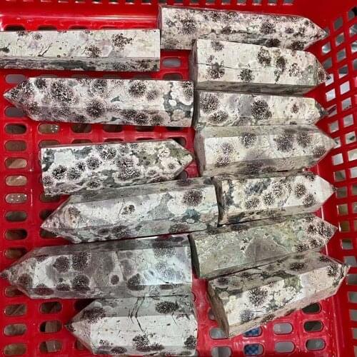 500-1000g Natural plum blossom crystal pillar healing point decoration home retro stone design decoration