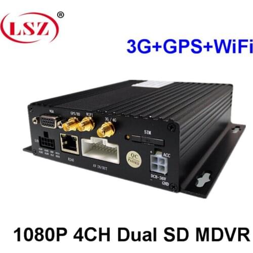WiFi vehicle monitoring host AHD4 Road double SD card car video recorder MDVR source factory