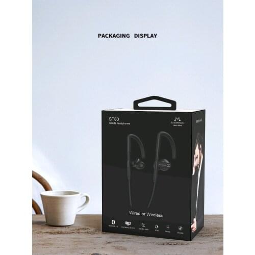 New SoundMAGIC ST80 Bluetooth Earphone Sports Headset with Remote Control Wire or Wireless Removable ear cable Waterproof design