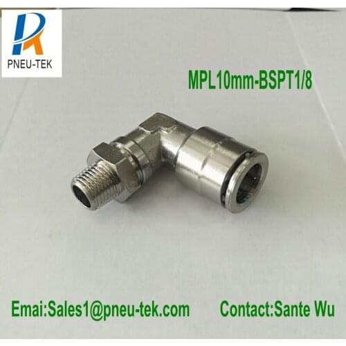 BPL10MM-BSPT1/8,90 Degrees Swivel Male Elbow, Brasspush In Fittings, One Touch In Fittings