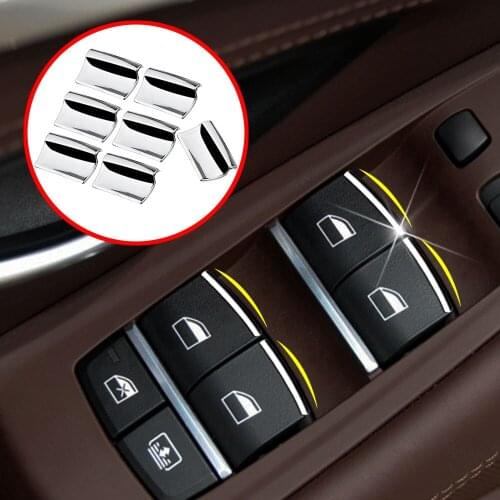Carmilla ABS Chrome Window Glass Lifting Buttons Sequins Decoration Cover Trim for BMW 5 Series F18 520 523 525 528 2011-2015