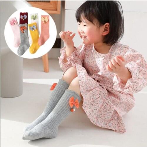Baby Kids Socks Girl Children Cute Princess Solid Color Girls Knee High Long Socks Girls Knee Socks for Sping Summer
