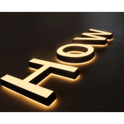 Double-side Led Acrylic Letters Warm Light PMMA Advertising Sign Salon Lounge Custom Led Sign Wall-mounted Waterproof
