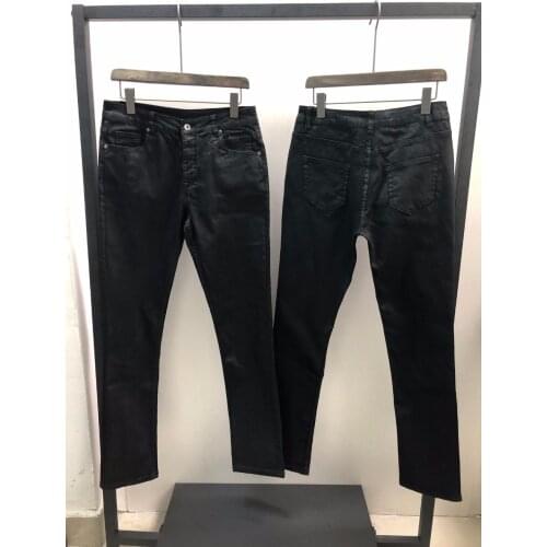 Owen Seak Men Denim Jeans 100% Cotton Gothic Mens Clothing Coated Summer Straight Women Solid Jeans Pants Size XL