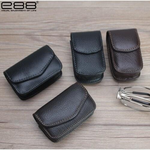 Cubojue Small PU Leather Glasses Case Wearable Belt Reading Glasses Box Protect