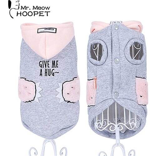 Hoopet Pet Cat Clothes Dog Coat Teddy Suit Puppy Small Dog Character Dress Clothes for Cats