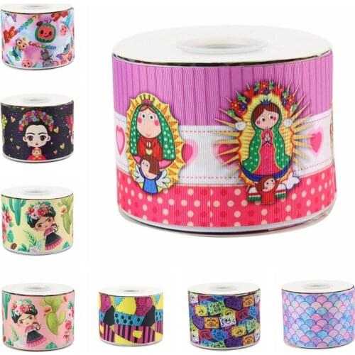 HSD Ribbon free shipping 3" 75mm heat transfer printed Denim fabric series Grosgrain Ribbon 50Yards per Roll