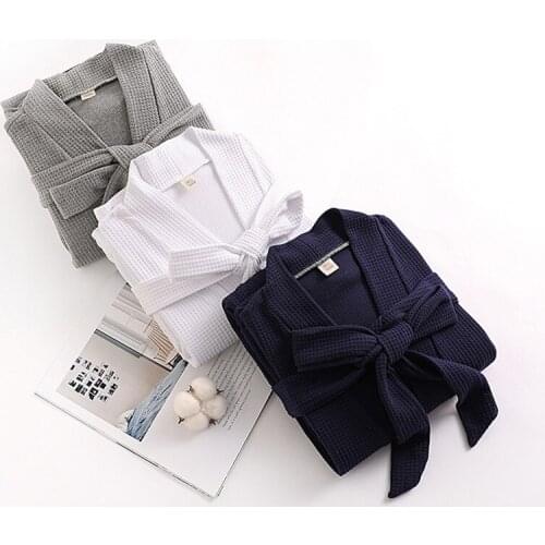 FZSLCYIYI Summer Sexy Waffle Robes Wedding Bridesmaid Bride Gown Kimono Sleepwear Nightgown Bathrobe