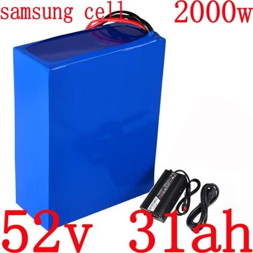 52V 30AH Lithium Battery Pack 52V 30Ah 25Ah 20Ah Electric Bike Battery Use samsung cell 48V 1000W 2000W Electric Scooter Battery