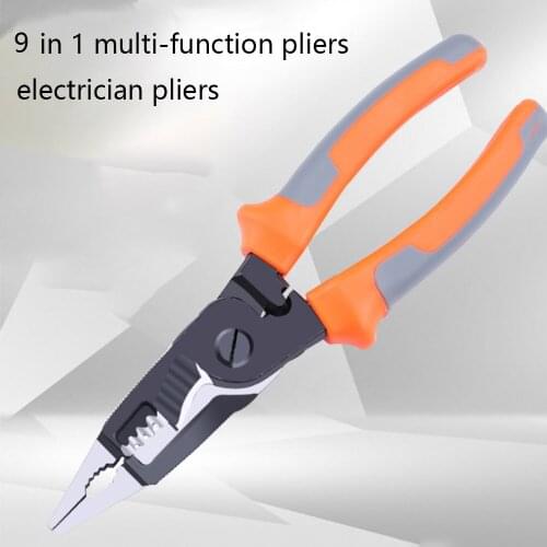 Multifunction 9 in 1 Electrician Pliers Long Nose Pliers Combination Pliers Stripper/Crimper Pliers Diagonal Pliers Hand Tools