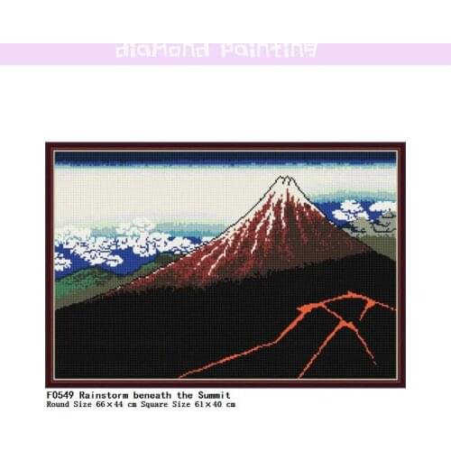 Mosaic 5D Rainstorm Beneath The Summit Diamond Embroidery Round Square Special Shaped Diamond Painting Rhinestone Pictures Icons