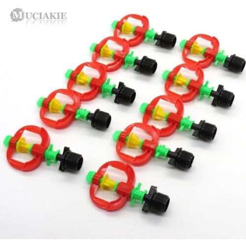 MUCIAKIE 10PCS Colorful Drizzle Typed Garden Sprinkler 360 Degrees Rotating Nozzle Spray 1/2'' Male Thread Connecter Irrigation