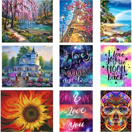 Flower Landscape Embroidery Cross Stitch Kits Craft Needlework Set Cotton Thread Home For Living Room Decoration gift Ornaments