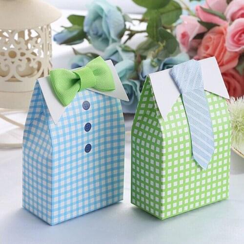 100pcs/lot New Wedding favor box My Little Man candy bags packing wedding gift Chocolate Box Wedding favors Free Shipping