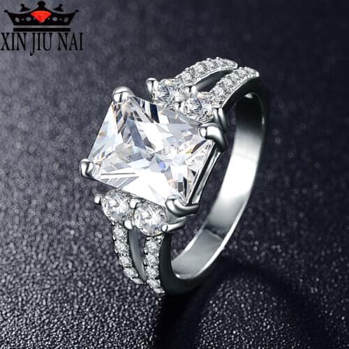 2020 new ladies classic ring one big zircon four claw fashion jewelry gift ladies women engagement wedding ring jewelry