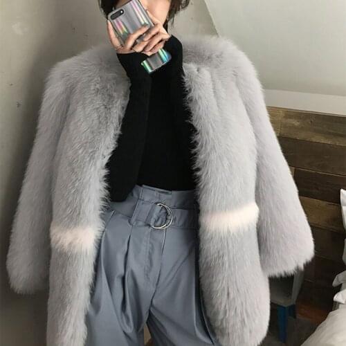 Real Fox Coat for Women Clothes Winter Natural Fur Jacket Korean Elegant Coats Overcoat Manteau Femme Hiver ZL547