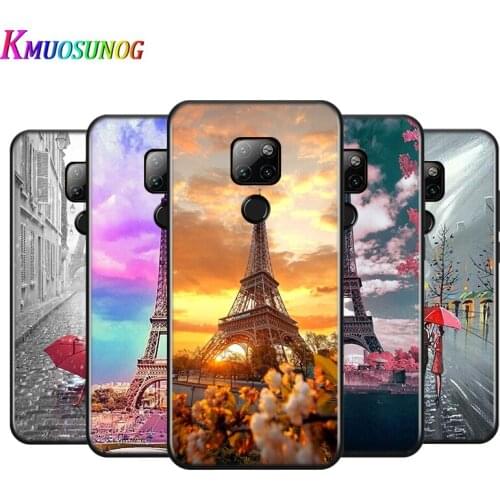 Paris Eiffel Tower France For Huawei Y9A Y8P 2020 Y8S Y7A Y9 Y7P Y5P Y9 Y7 Y6 Y5 Prime Pro 2019 2018 2017 Black Phone Case