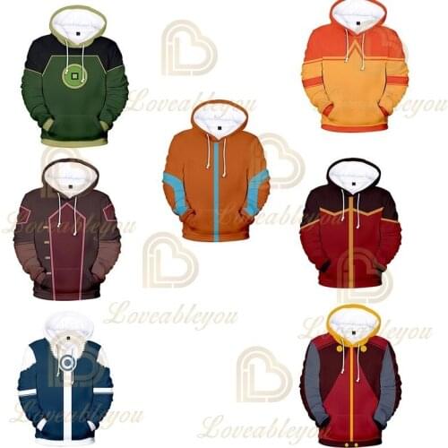 Popular Animation Aang Katara Sokka Cosplay Unisex Casual Hooded Sprint Autumn Hoodies Sweatshirts Men and Women Pullover Tops