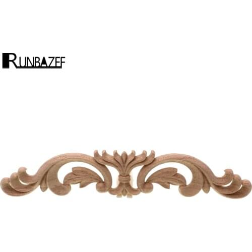 RUNBAZEF Retro Floral Wood Carved Corner Woodcarving Decal Onlay Applique For Vintage Home Decor Furniture Cabinets Figurine