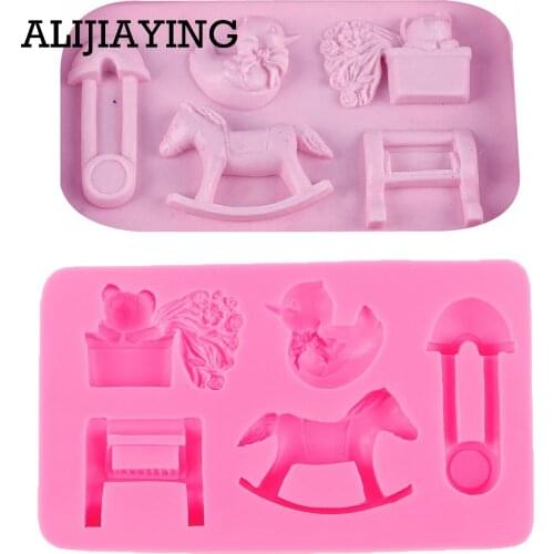 M0471 Trojan horse duck for the baby shower favour gifts Silicone Mold,Sugarcraft Cake Decorating Tools,Fondant Chocolate Molds