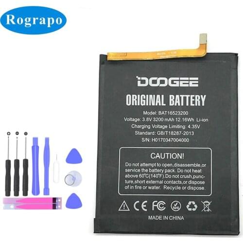 3200mAh BAT16523200 Replacement Battery Bateria Batterie For Doogee Y6 Piano Black 5.5'' HD MTK6750 Octa Core Mobile Phone