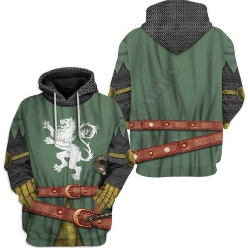 Medieval Knight 3D Printed Men For Women hoodies Harajuku Streetwear Fashion Sweatshirts Jacket Cosplay Costumes
