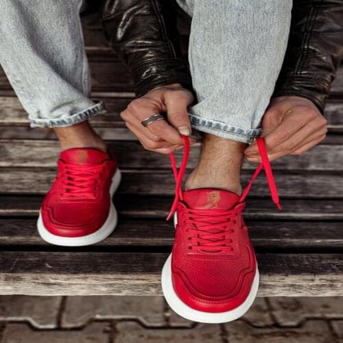 Knack Casual Male Shoes 707 Red Seasonal Sport Lace-Up Style Spring Summer 2021 Fashion Orthopedic Casual Base Inner Lining Cotton