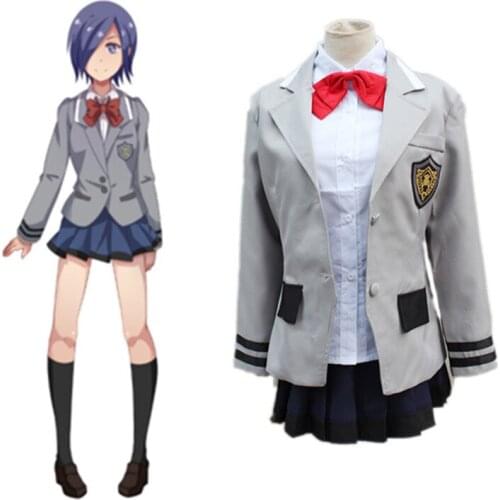 Tokyo Ghoul Touka Kirishima Uniform Cosplay Costume Anime Jacket +Skirt +Bow +Track Number
