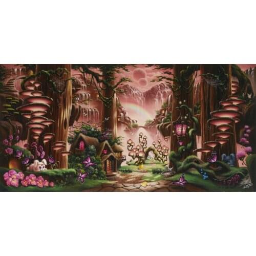 Magical Forest cottage mushrooms roa photo backdrop High quality Computer print children kids background