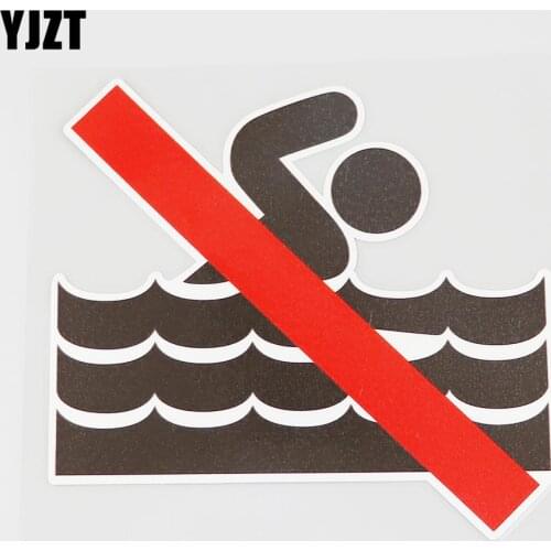 YJZT 13CMX12.3CM Swimming Is Forbidden Here PVC Decal Car Sticker Be Careful 11B-0024