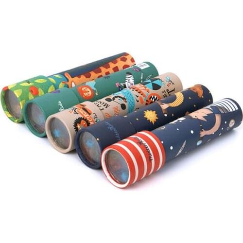 1pcs Cartoon Animals 3D Kaleidoscope Paper Card Kaleidoscope Colorful World Toys Interactive Toys Kids Gifts