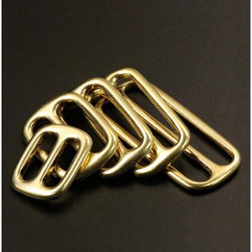 1pcs Solid Brass Tri Glides Slide 3 Bar Rectangle/Square Adjuster Buckle For Leather Craft Bag Shoulder Strap Belt Webbing