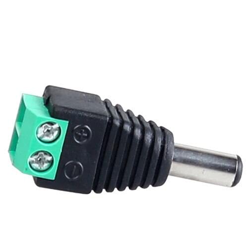 100Pcs 5.5*2.1mm Male DC Power Plug Jack Connector To Terminal Block Adapter For Single Color LED Strip CCTV Camera Wire