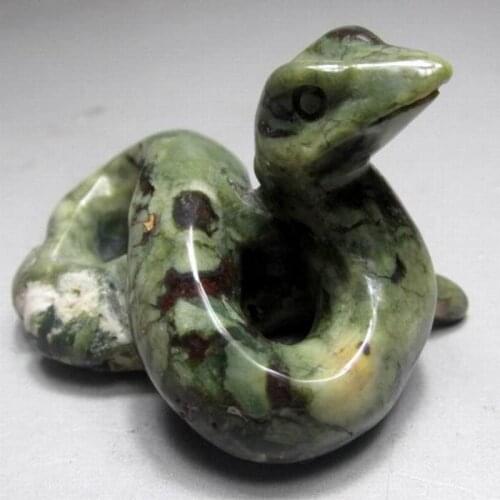 2" / 39g Jasper Snake Handmade Stone Carving - crystals and stones healing Mineral specimen Home Decor feng shui XX0604/10