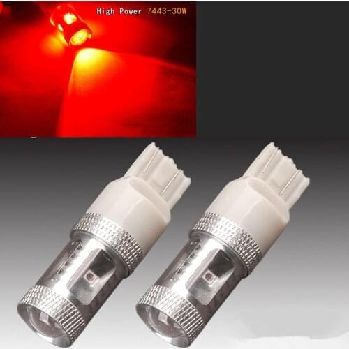 2X 1200LM 7443 7440 T20 Pure Red High Power 30W LED Tail Brake Bulb Stop Fog Light 12V WY21W W21W W21/5W Lamp