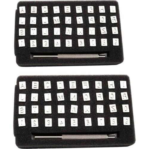 36pcs Steel Numbers Letters Pendant Resin Silicone Mold Stamp Punch Set For Leather Craft Stamps Tools Art