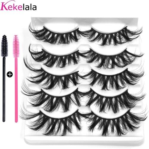 5 Pairs 3D Mink Lashes Natural False Eyelashes Dense Volume Fake Lashes Long Eyelash Extension Faux Mink Eyelashes For Beauty