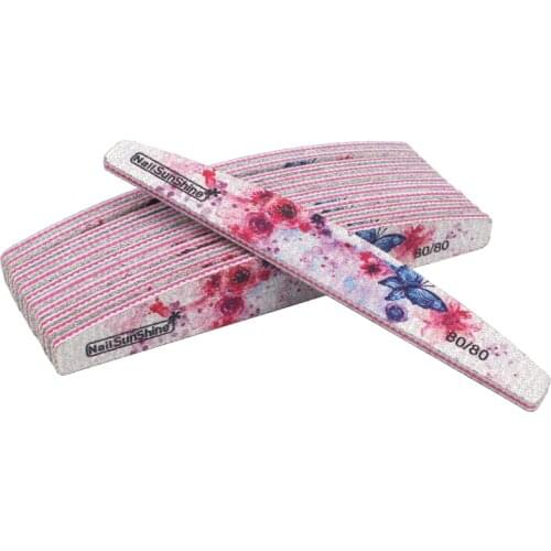 5Pcs Acrylic Nail File 80/80 Lime A Ongle Professionel Unhas De Gel Nail Files Set Colorful Flower Moon Style Nail Buffer Block