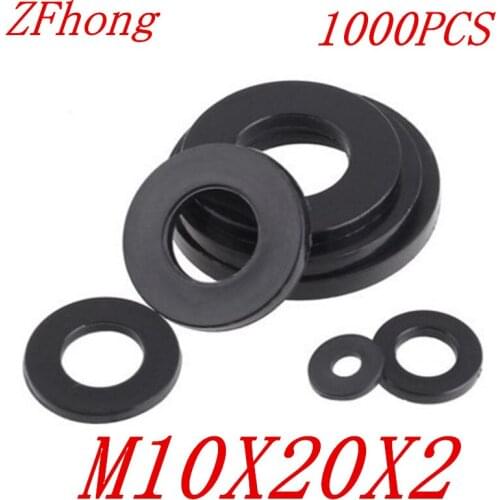 500PCS M10*20*2 8mm Black flat nylon Washer