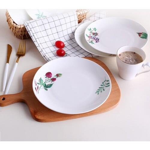 7inch, bone china flattter plate dinnerware, ceramic succulent design dessert plate, kitch plate, porcelain dinner dish, buffet