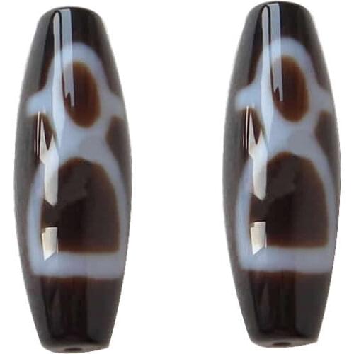 Amulet Grade AAA Agate Natural Wealth Men Tibetan Dzi Beads Oval 13x38mm Hole:Approx 2mm Free Shipping