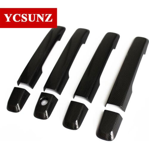 Car Accessories Door Handle Cover For Isuzu Mux dmax 2013 2014 2015 2016 2017 2018 2019 2020 Carbon Fiber Color Exterior Parts