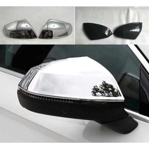 Car Styling ABS Chrome/carbon Fibre Rear View Rearview Side Glass Mirror Cover Trim Frame For VW Audi Q5 L Q5L 2018 2019 2020